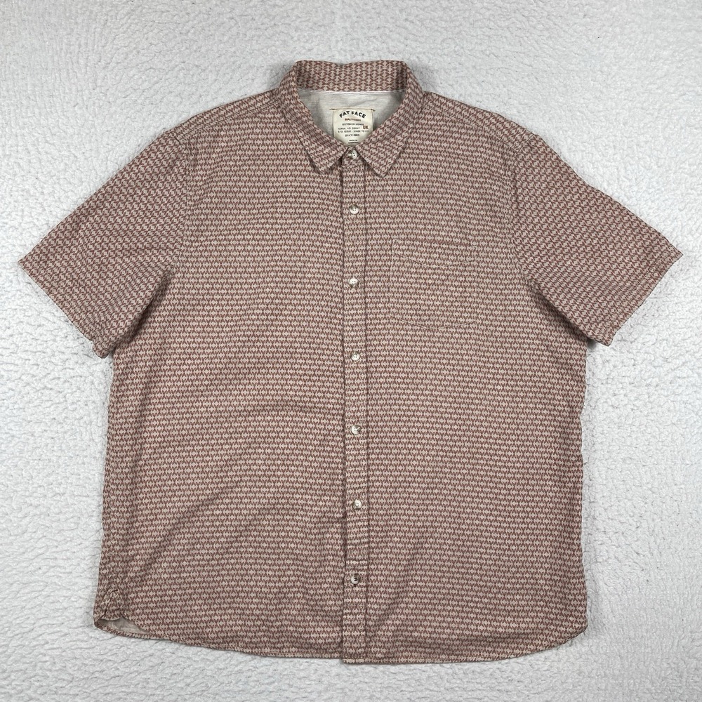 Fat Face Shirt Mens XXL Red‎ Beige Casual Travel Workwear Office Vacation School